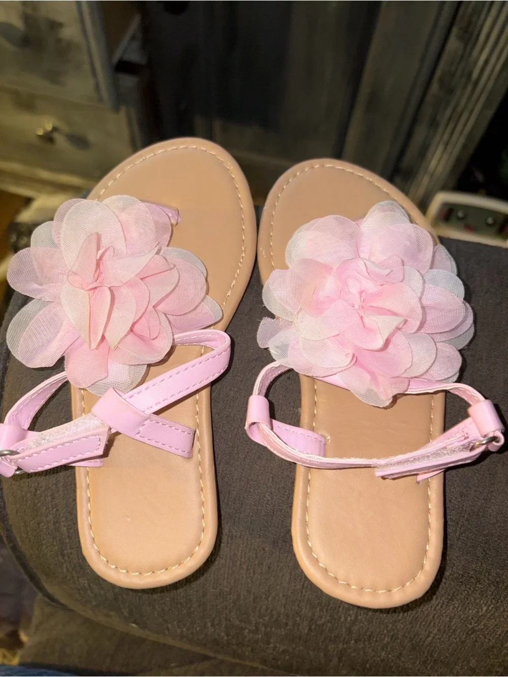 Girls Pink Floral Strap Sandals - Kids Sandals